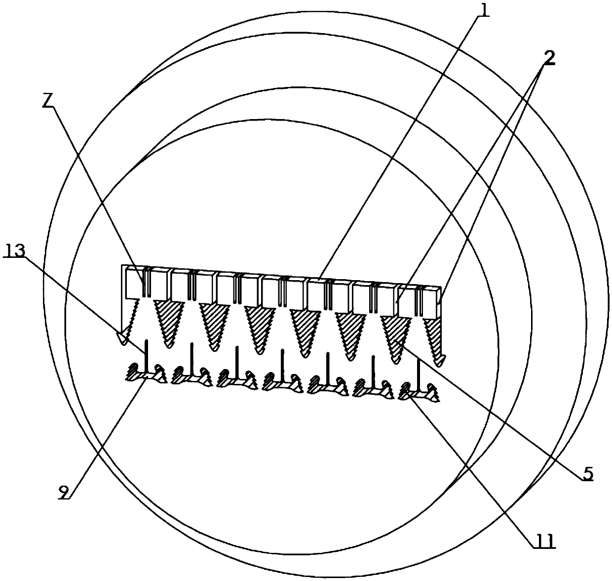 Aluminum alloy extrusion plate mold with curved surface internal corner adjusting function