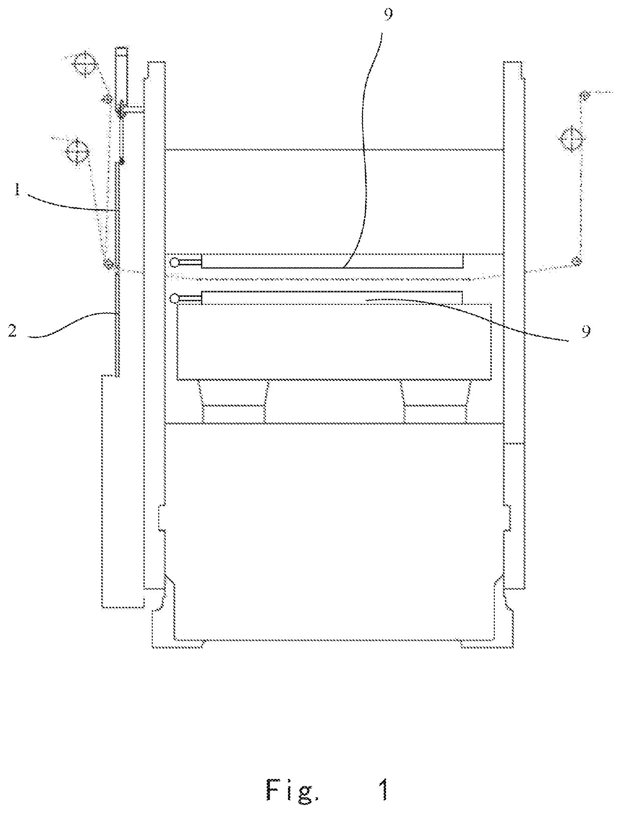 Hot foil stamping device including a mobile window apparatus