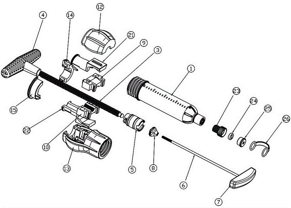 Integrated bone cement injection device with stirring function and injection function