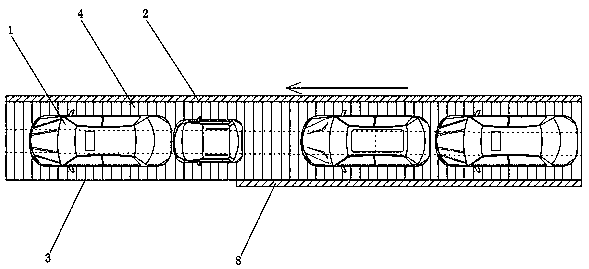 Space-saving roadside parking stall and using method thereof