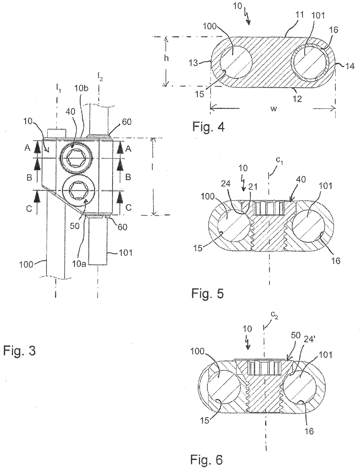 Rod system including at least two rods and connector device for rods