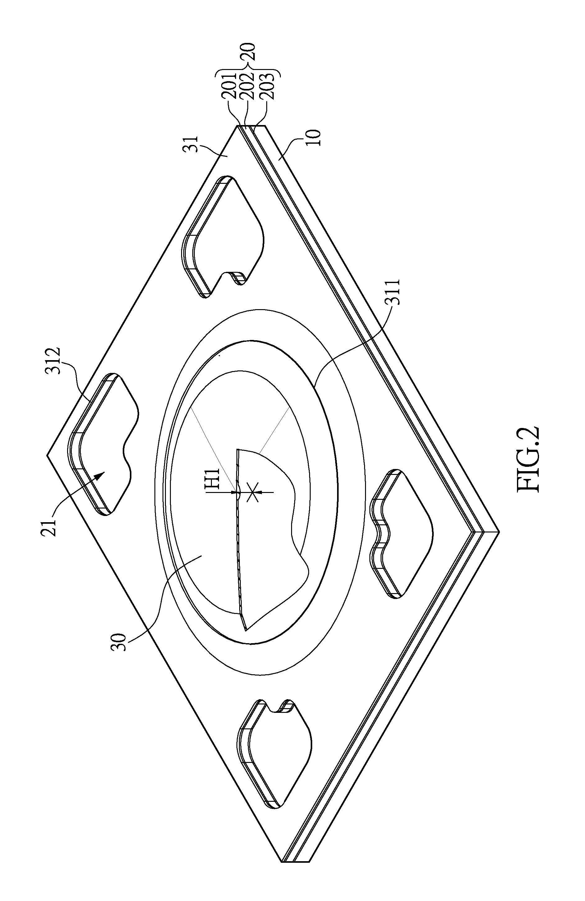 Thin push button structure