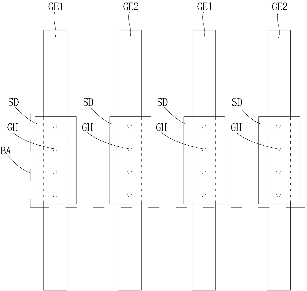 Flexible OLED display panel bending area wiring structure and flexible OLED display panel