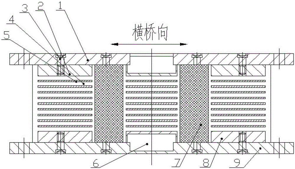 High-performance rubber composite for bridge damping support and preparation method thereof