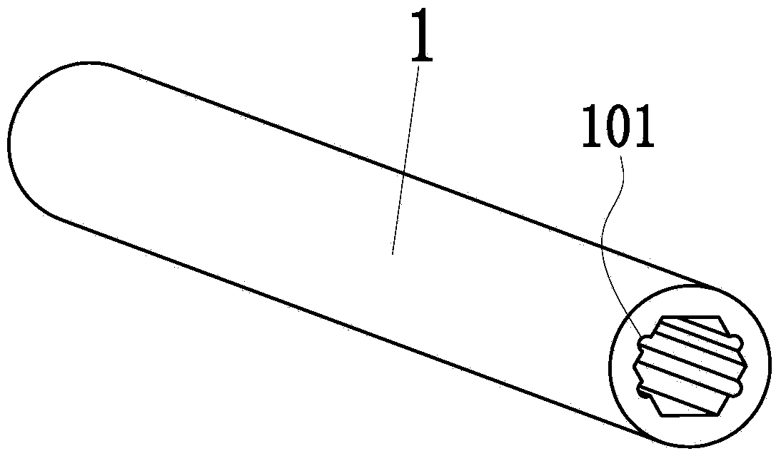 Lithium ion battery and notch type core rod and support pillars of lithium ion battery