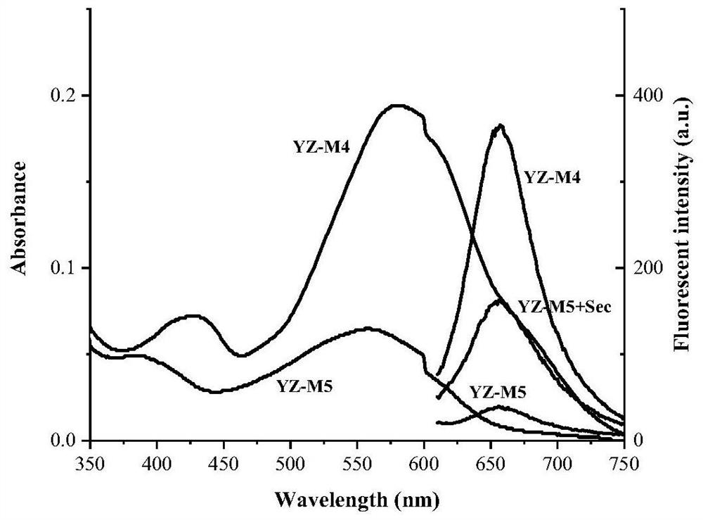 Near-infrared selenocysteine fluorescent probe as well as preparation method and application thereof