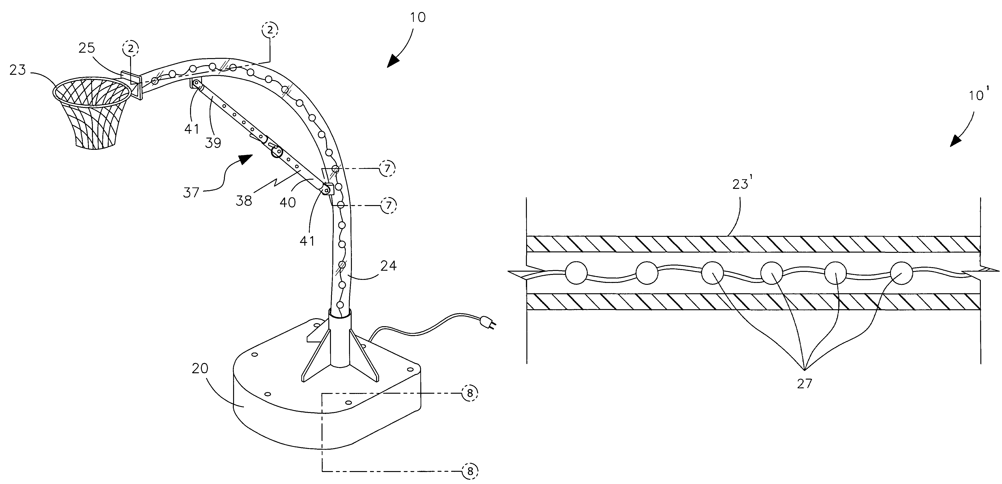 Illuminable basketball rim assembly and associated method