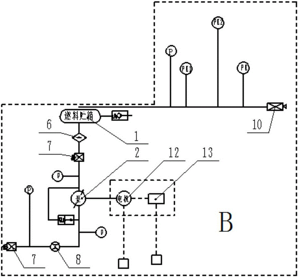 Propellant supply system for RBCC large regulating-ratio liquid-propellant rocket engine