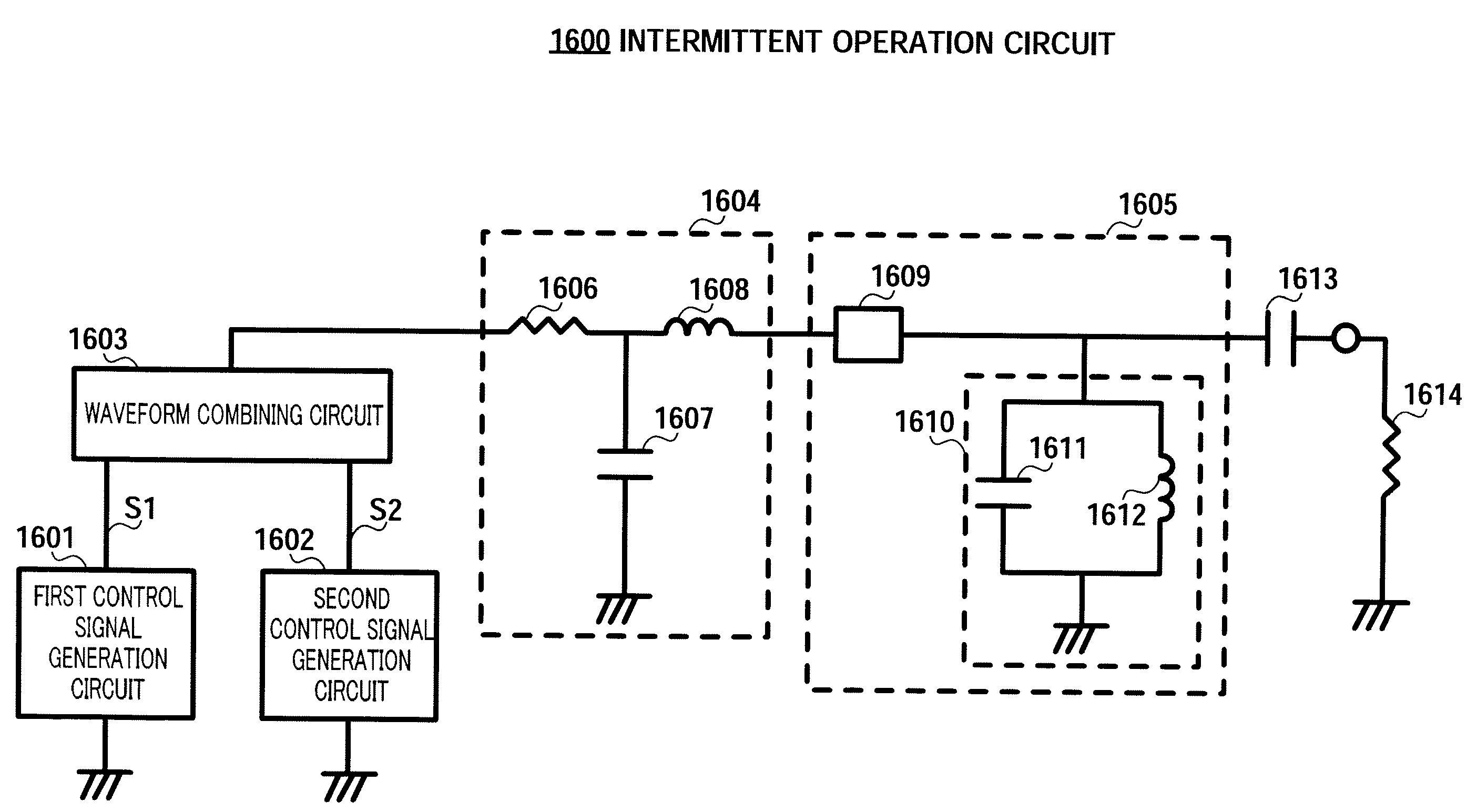 Intermittent operation circuit and modulation device