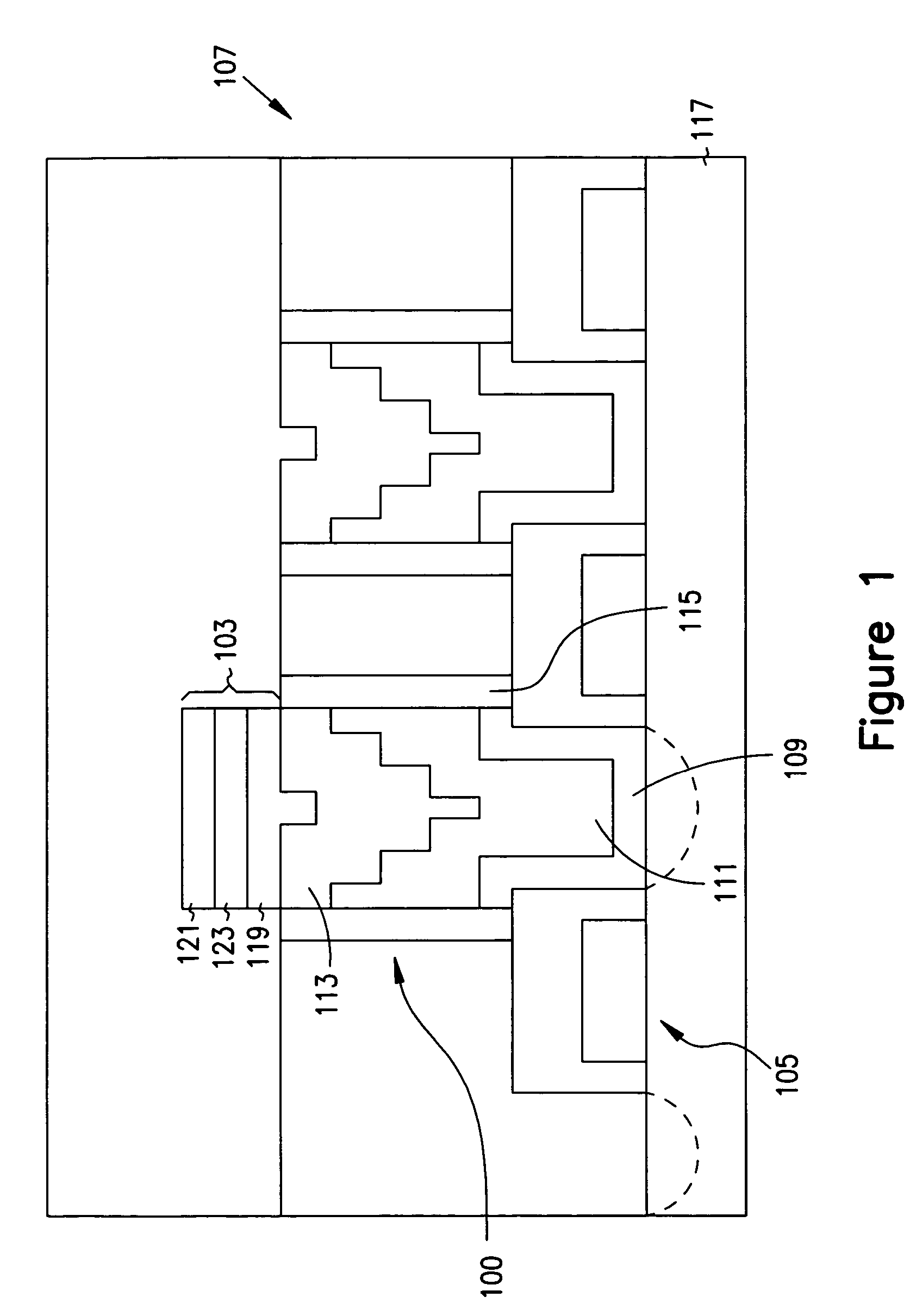 Method of forming a contact structure including a vertical barrier structure and two barrier layers