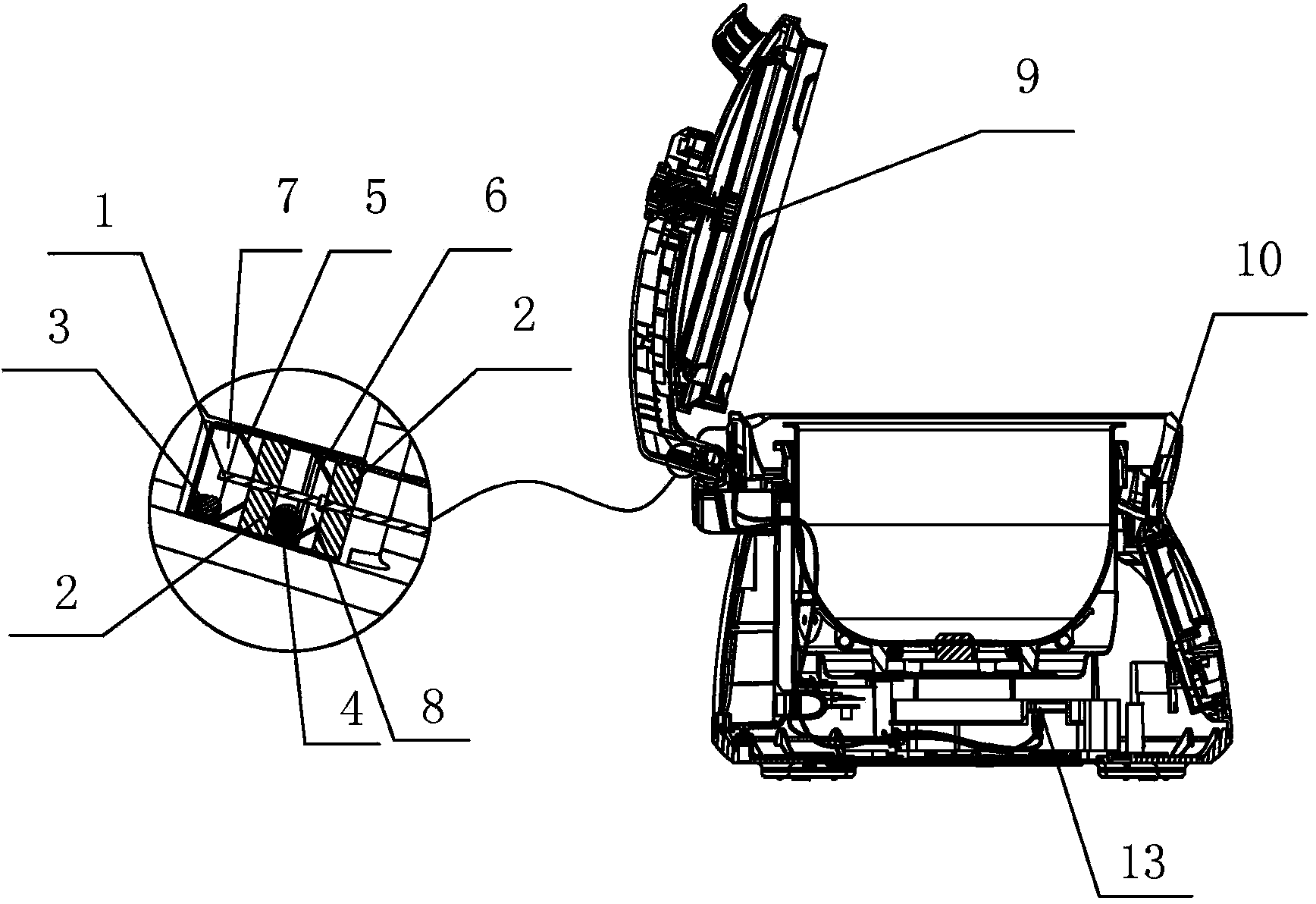 Electric pressure cooker cover opening and closing signal feedback device