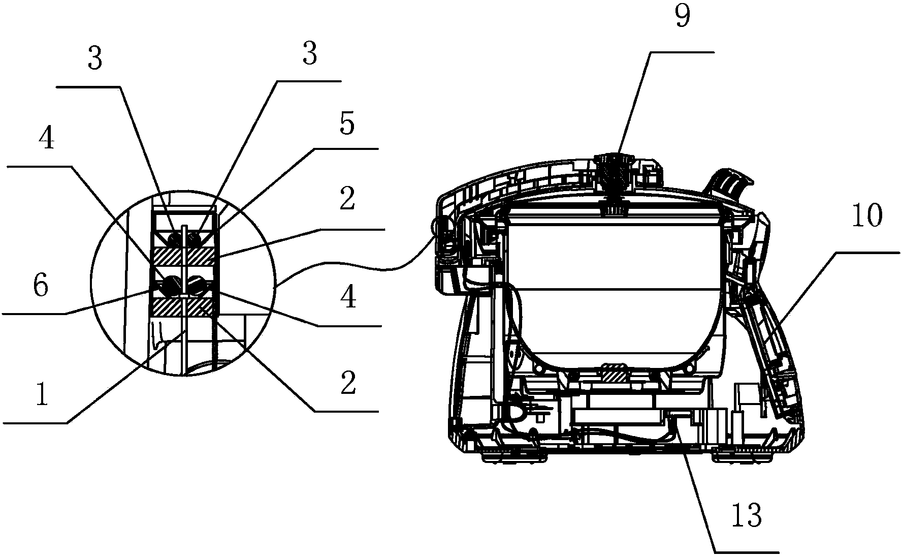 Electric pressure cooker cover opening and closing signal feedback device