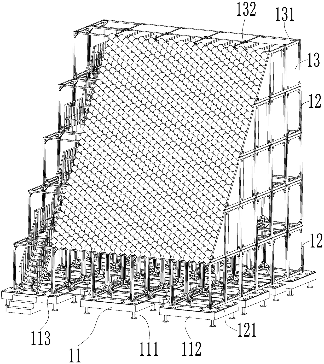 Building-block radar array plane system and installation method