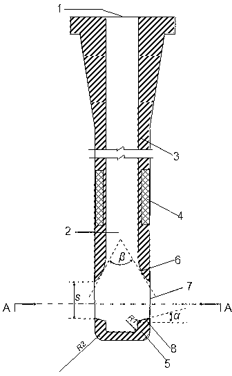 Submersed nozzle for plate blank electromagnetic rotational flow continuous casting