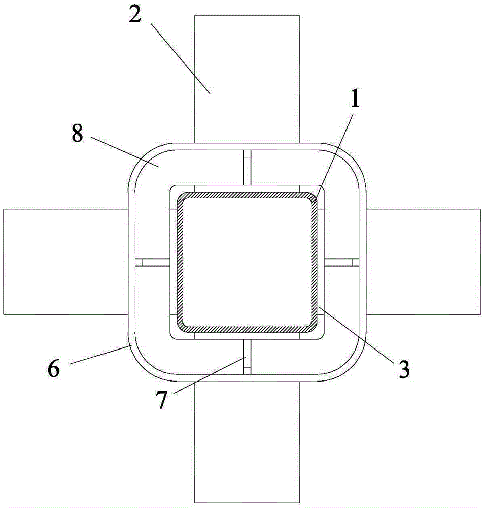 Clamping groove assembling type steel pipe column and steel beam connecting joint and construction method thereof