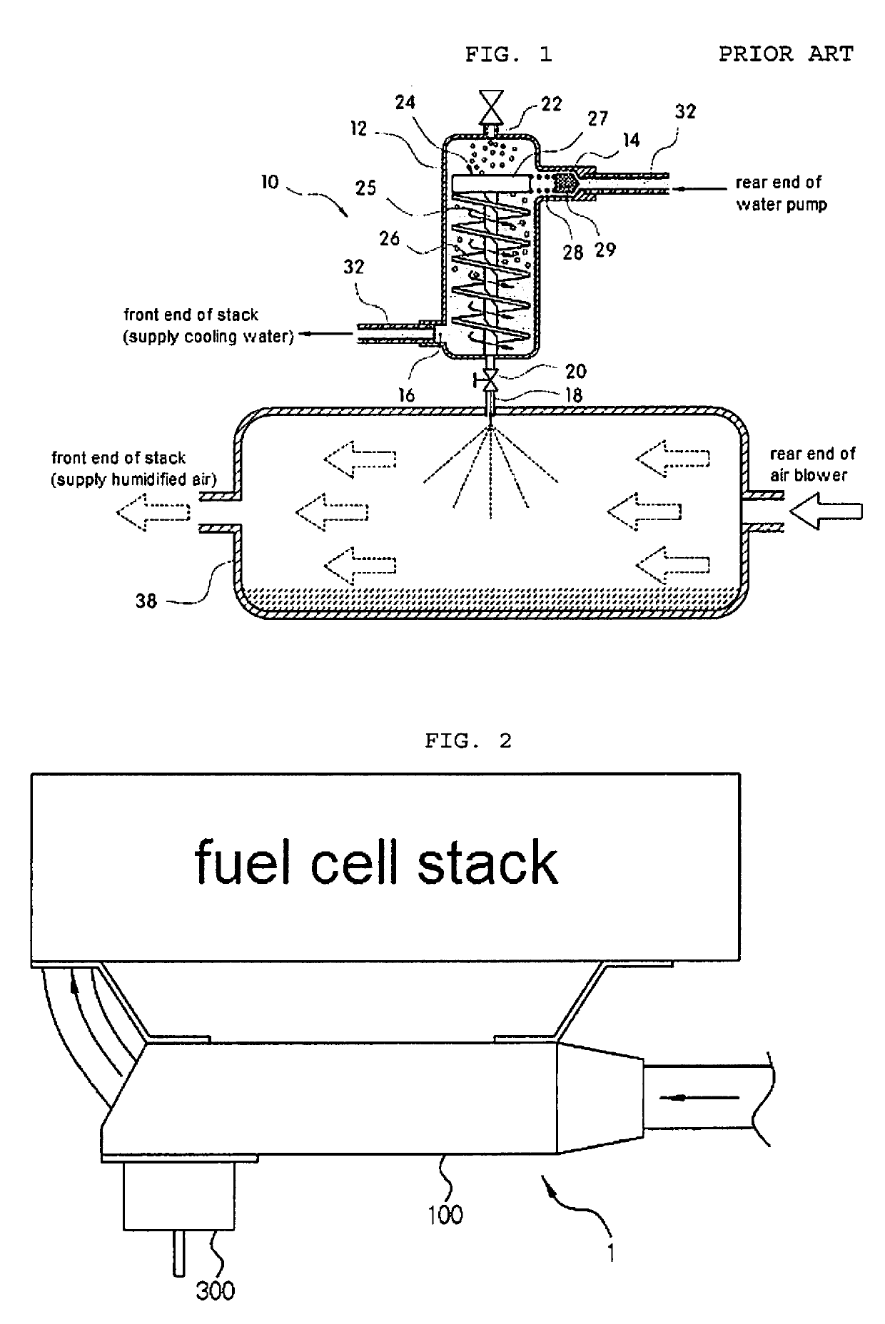 Humidifying and cooling apparatus for fuel cell