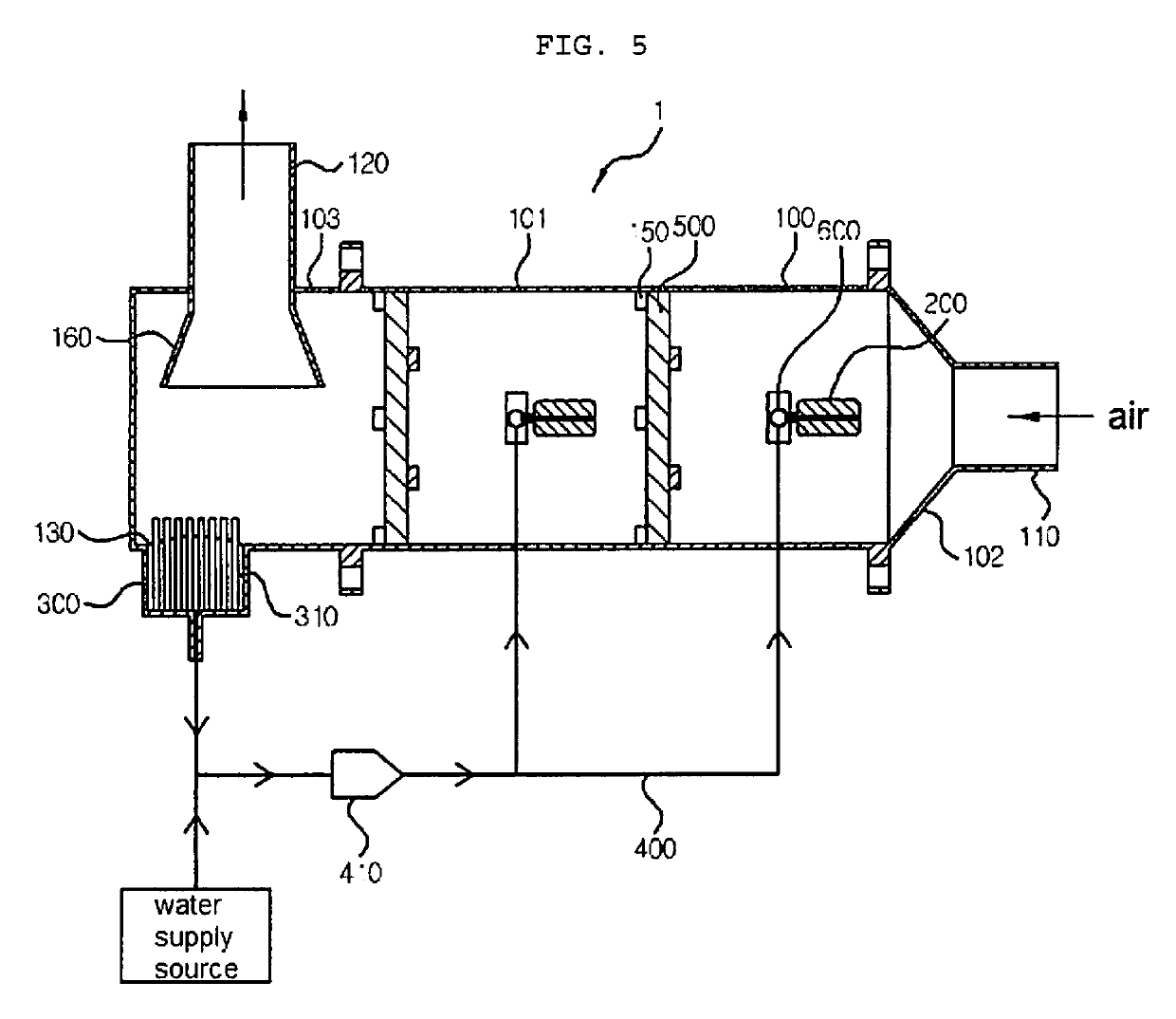 Humidifying and cooling apparatus for fuel cell