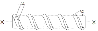 Suture line with reverse threads