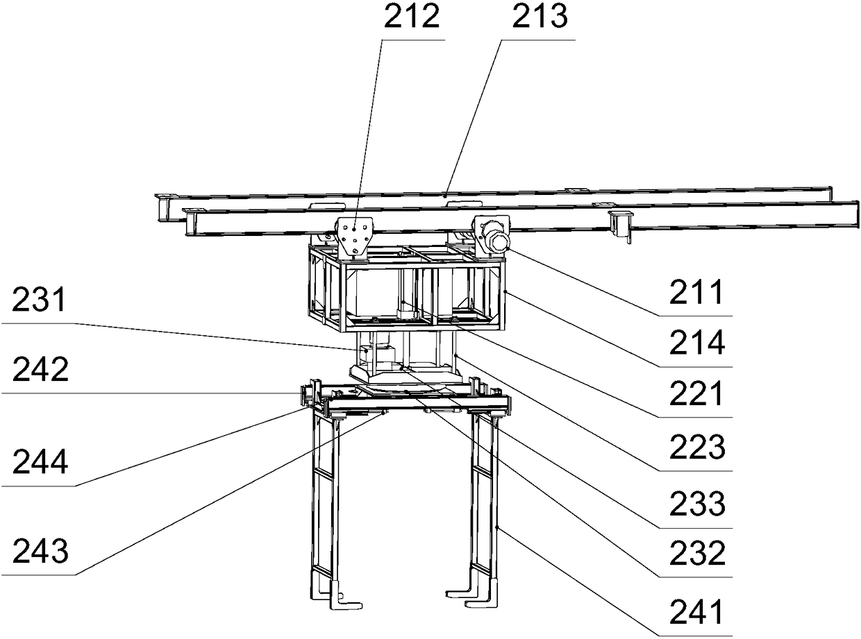 Fully automatic line-unloading transfer system for excavator engine