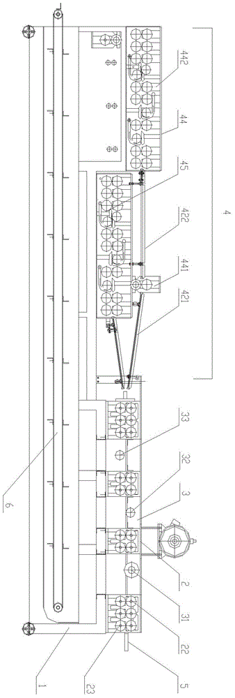 Combined type bamboo strip wire drawing machine