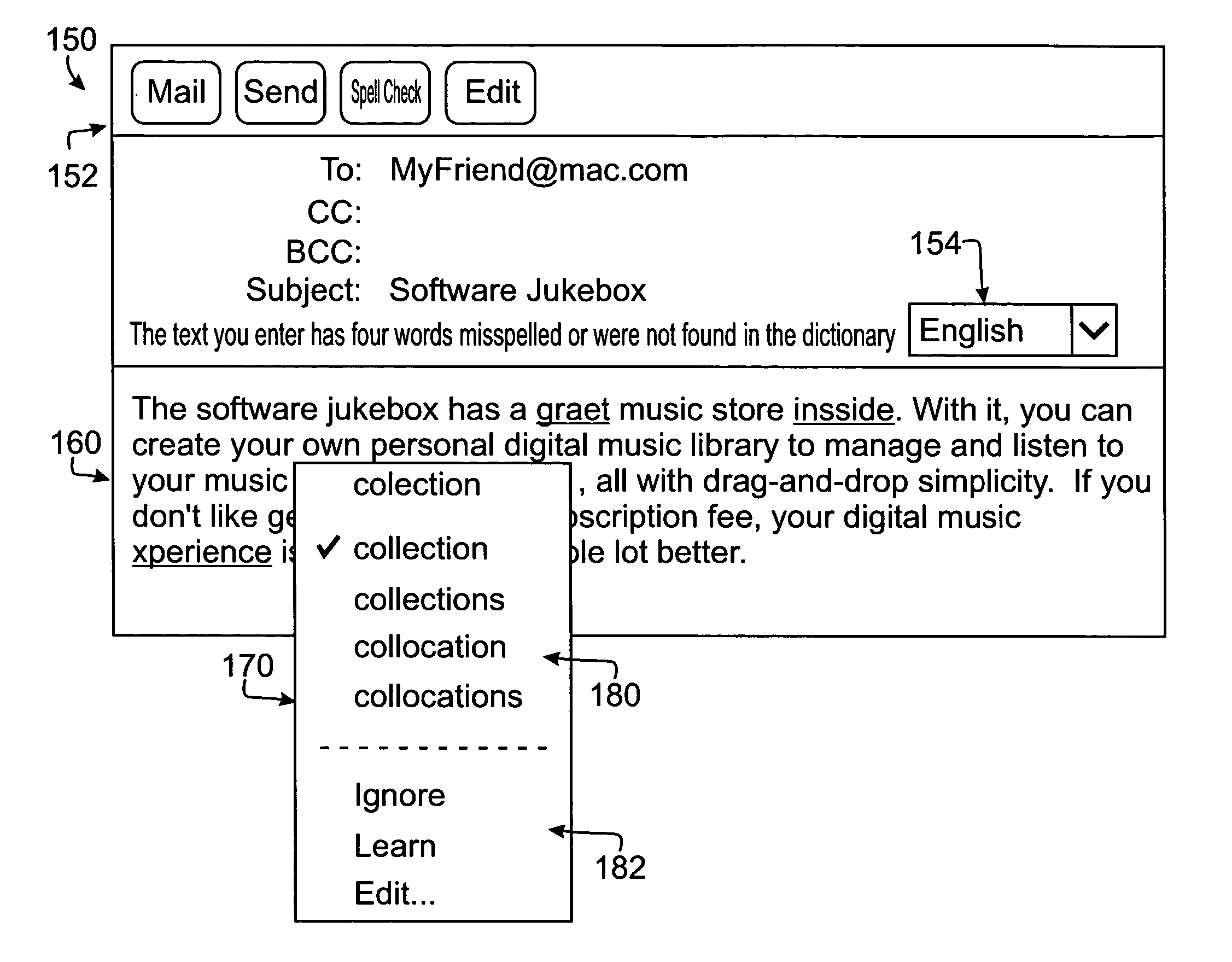 Routine and interface for correcting electronic text