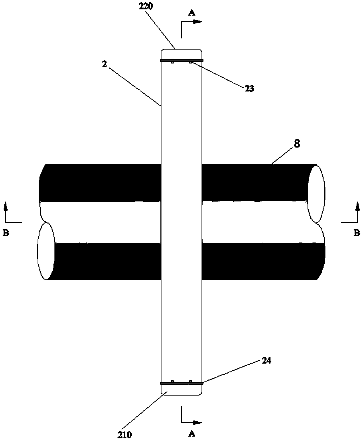 An ultra-thin vacuum pipe traffic separation door that can be embedded in the rail gap