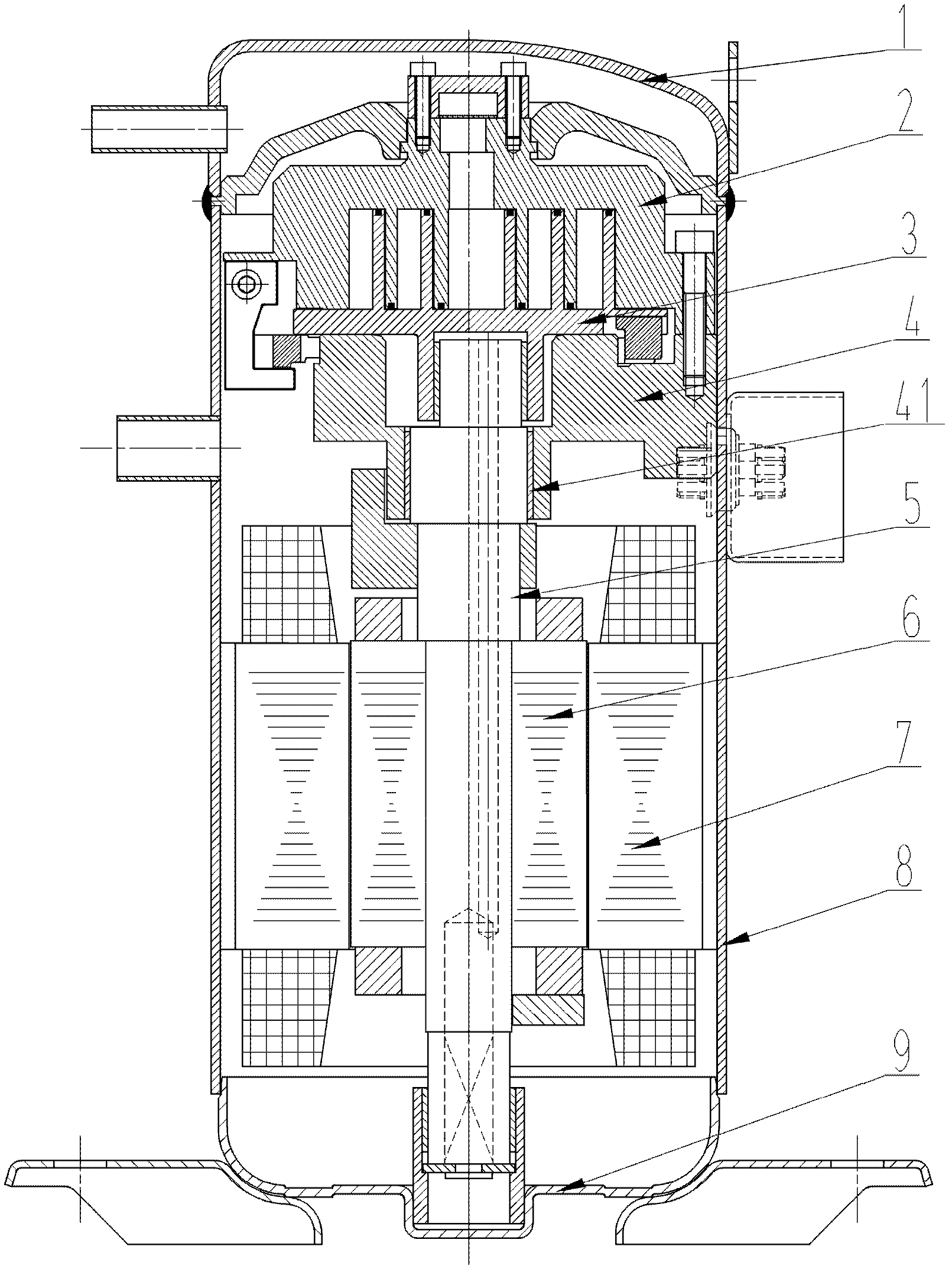 Vortex compressor capable of being assembled through clamping lower cover component