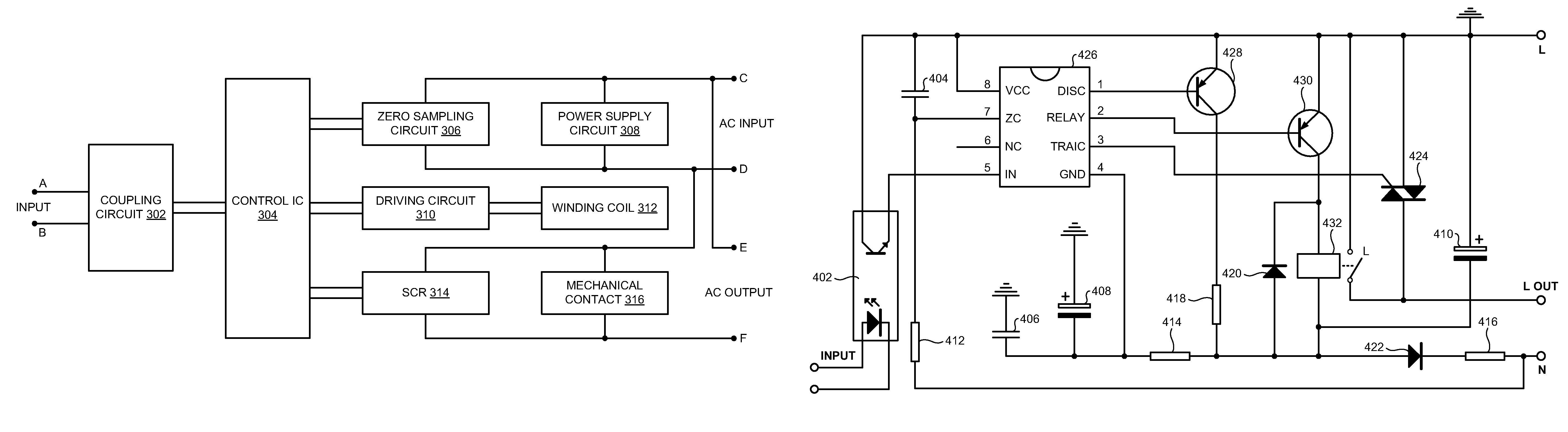 Electromechanical and solid-state AC relay with reduced arcing