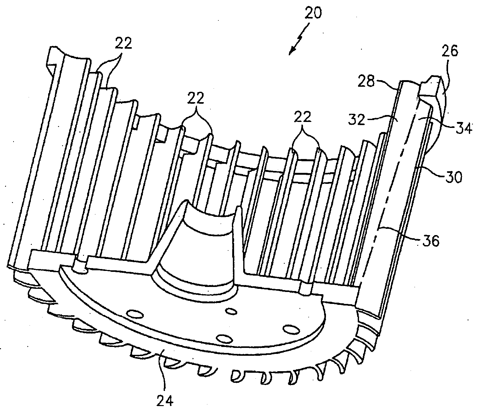 Injection molded centrifugal air impeller