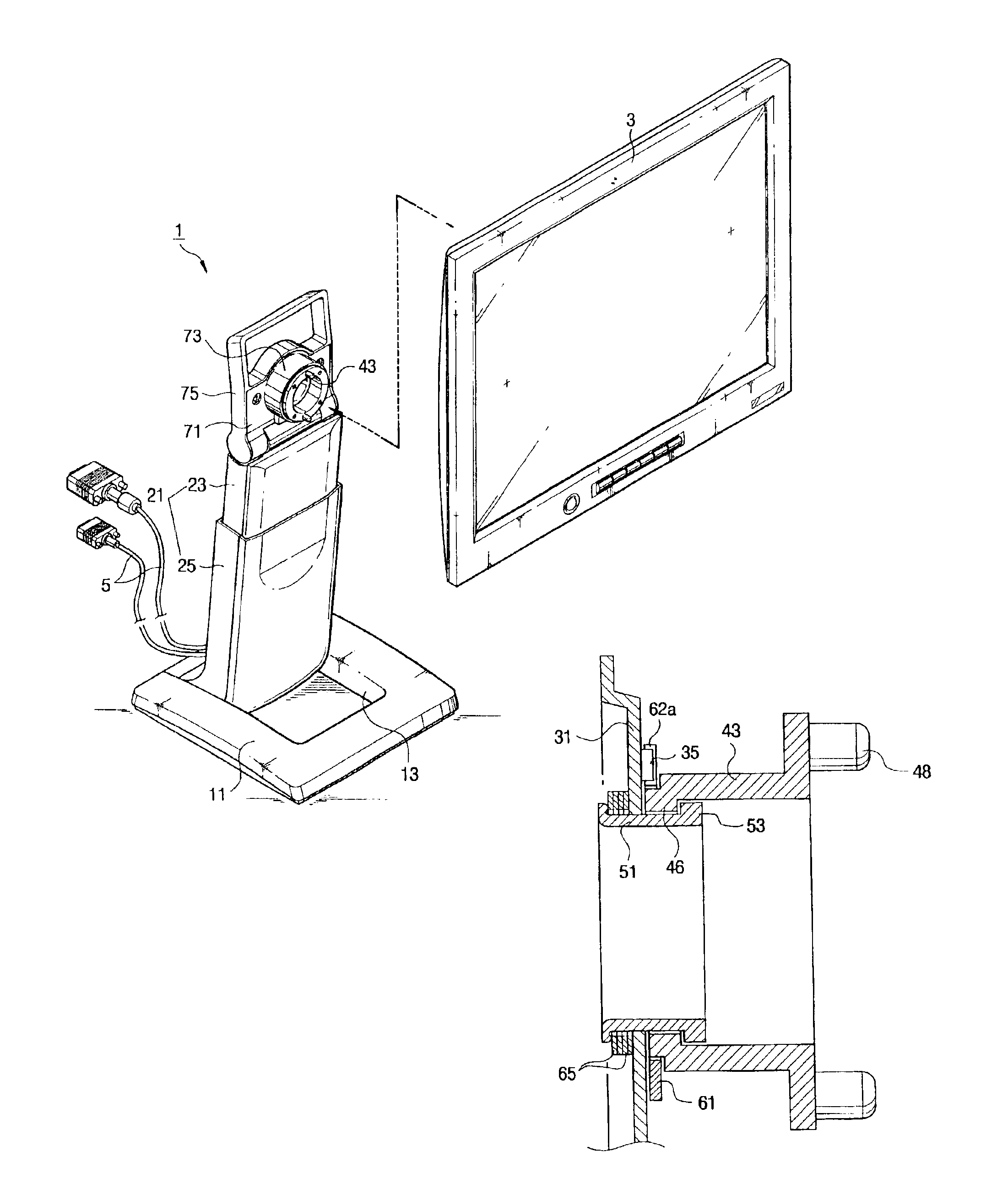 LCD monitor stand