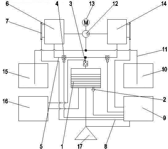 Automatic-control water system for greenhouse