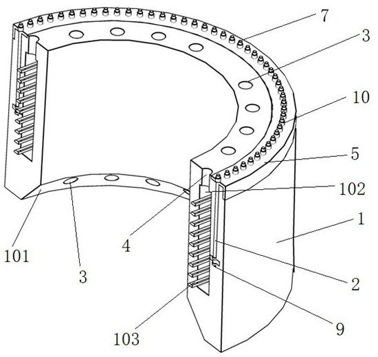 Wind power tower cylinder transition section cylinder section with replaceable pre-stressed anchor bolts