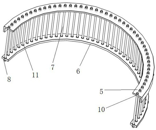 Wind power tower cylinder transition section cylinder section with replaceable pre-stressed anchor bolts