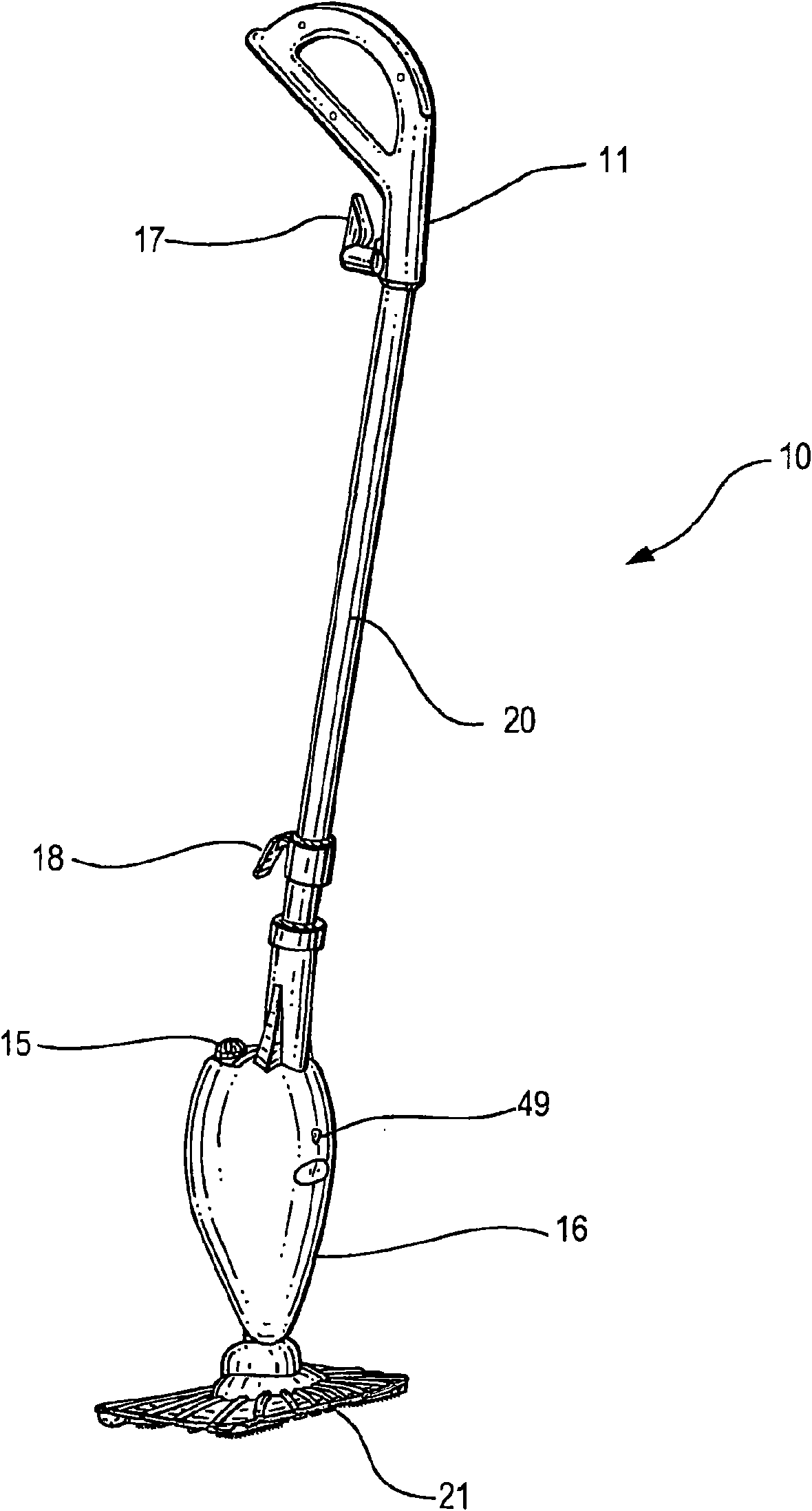 Steam mop with replaceable steam fabric pocket