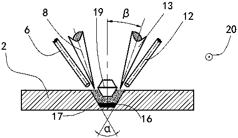 Method and system for performing laser braze welding on diamonds by using double beams