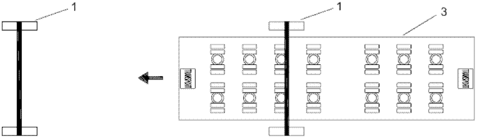 Construction site thin and long single sheet transfer process and equipment