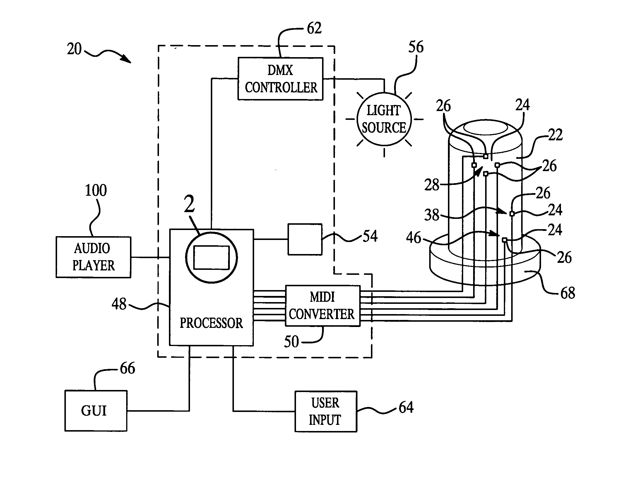 Exercise unit and system utilizing MIDI signals