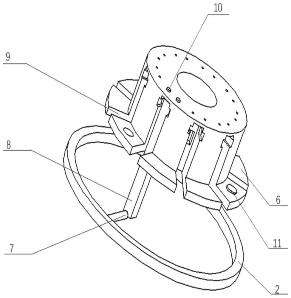 A dynamic test device for radial elastic force of piston ring circumference