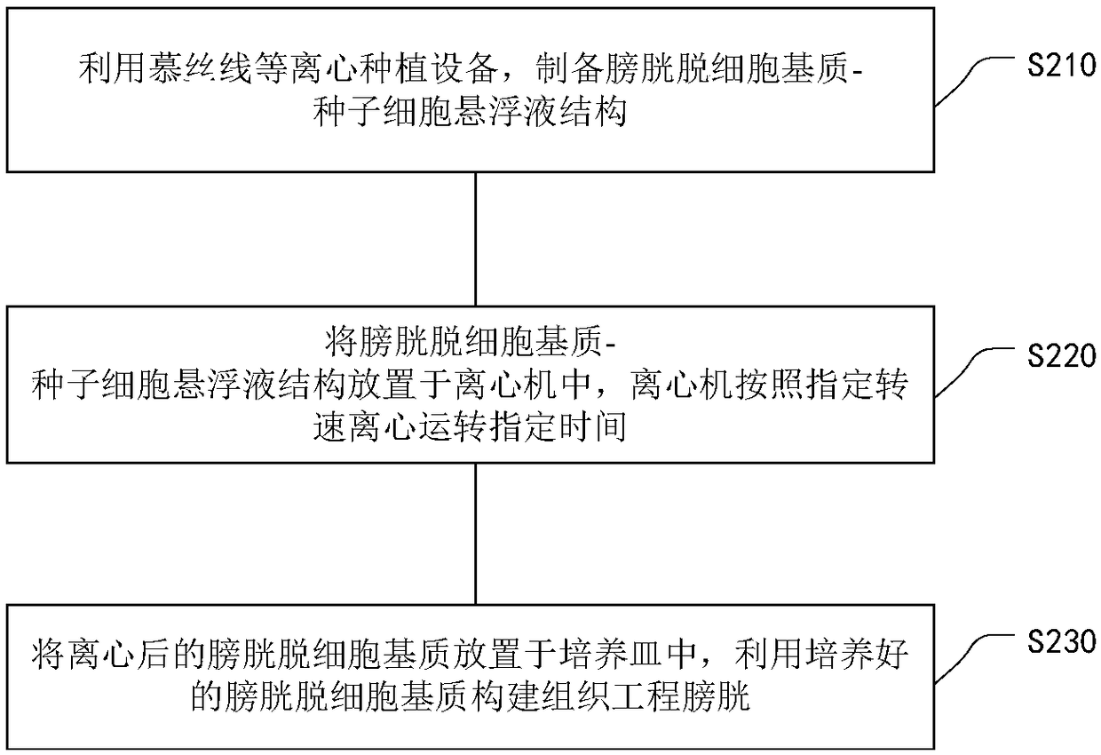 Method for using centrifugal planting to construct tissue engineering bladder