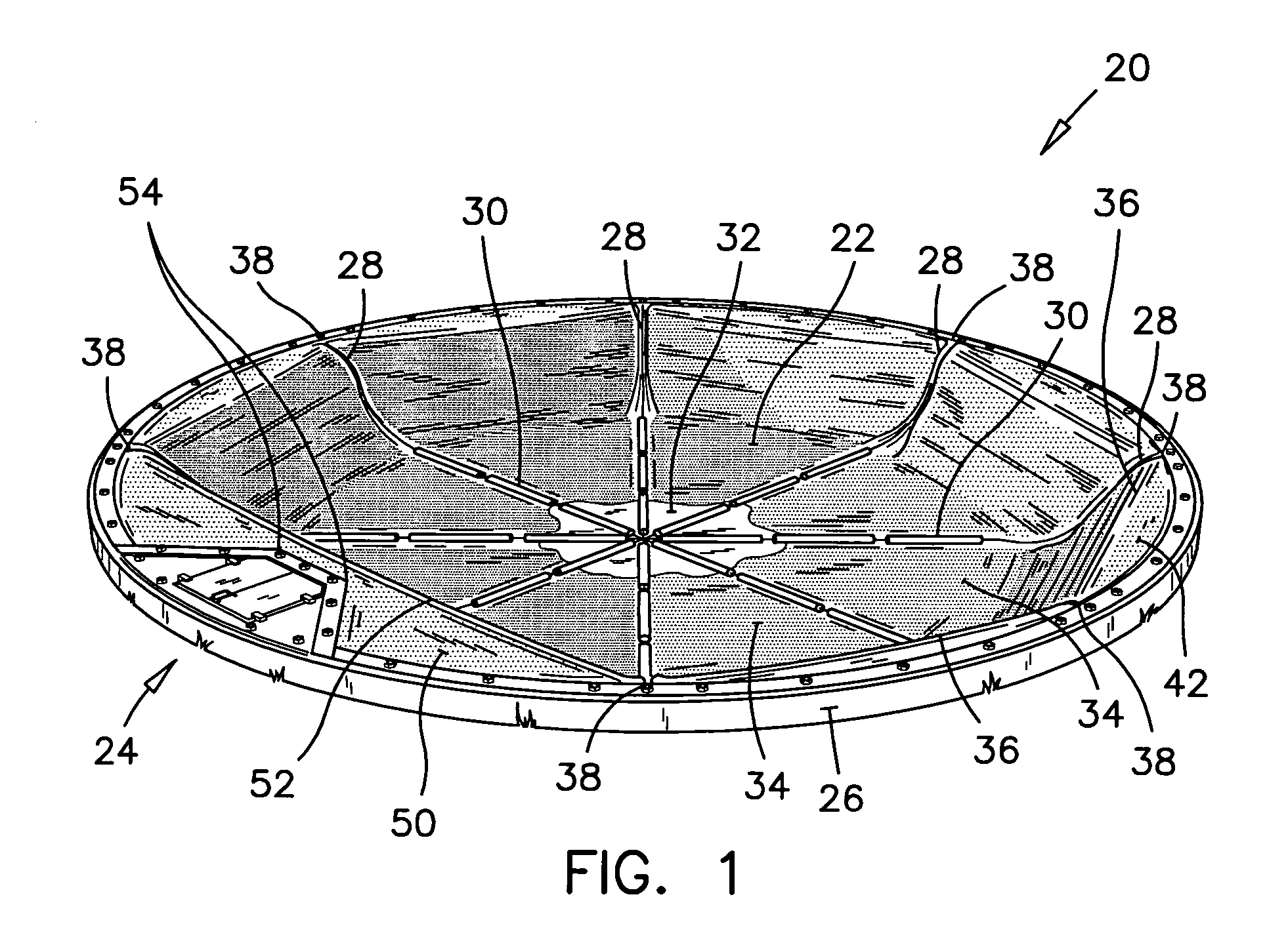 Membrane-covered reservoir having a hatchway therein