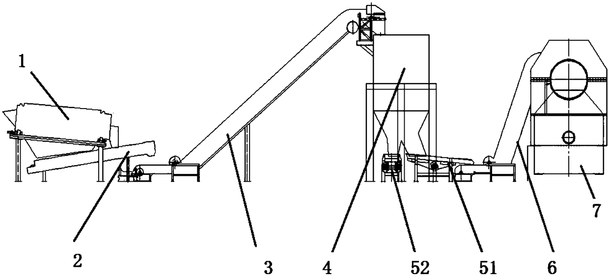 Crushing material hot-pressing forming line