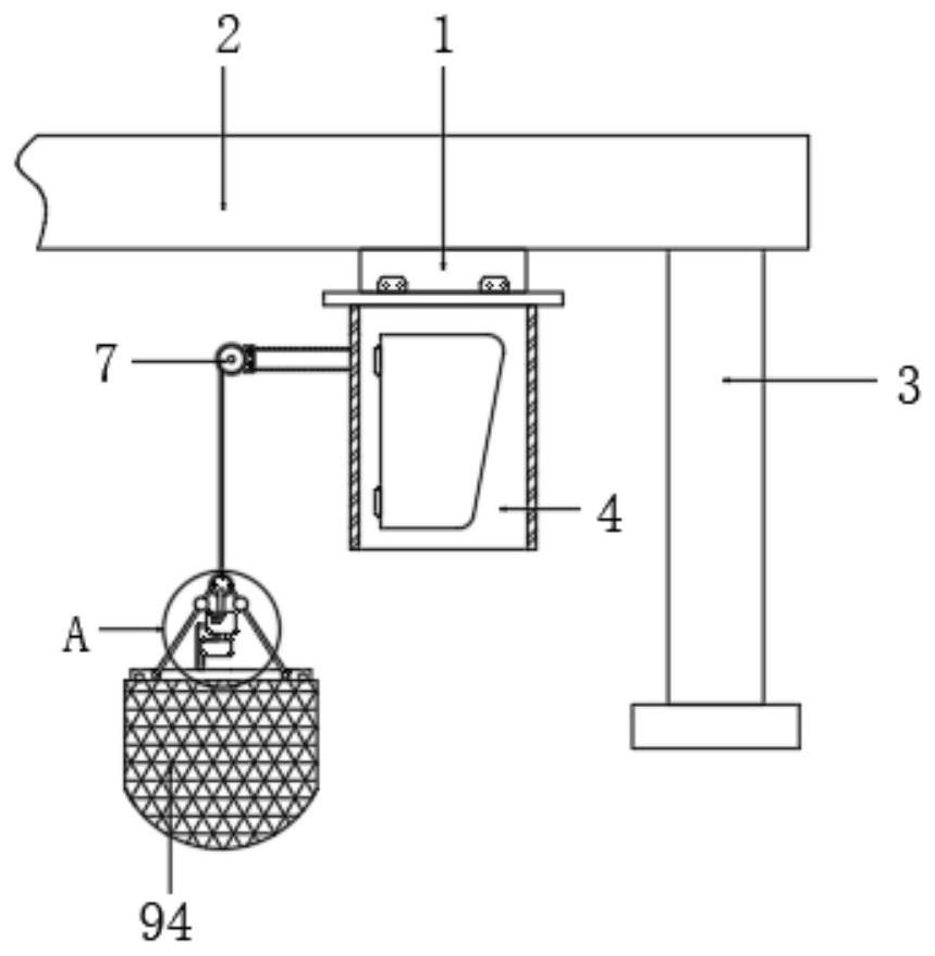 An attractive fishing amusement device with a mobile hoisting structure