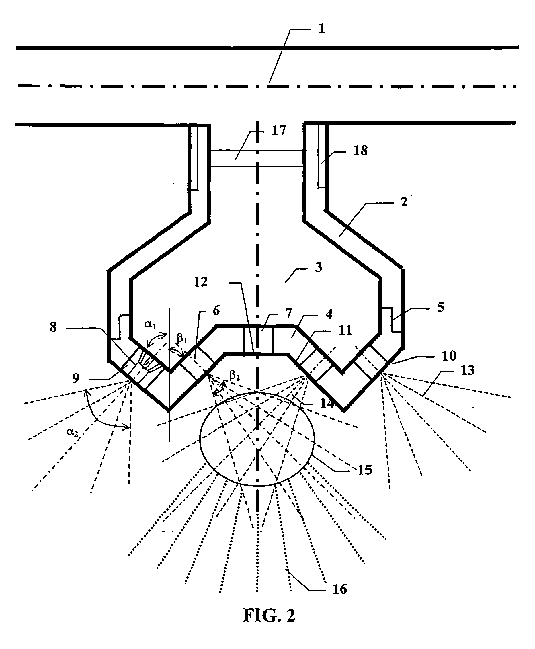 Spray head and nozzle arrangement for fire suppression