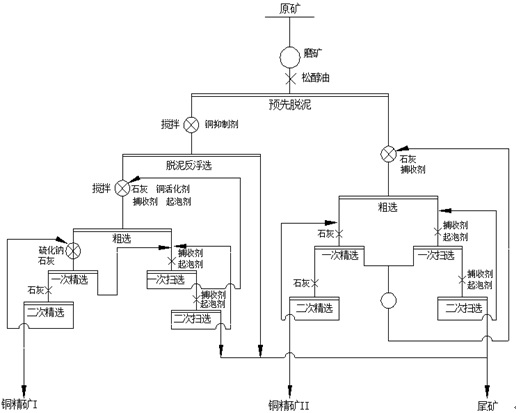 A kind of beneficiation method of easy muddy and easy floating copper-bearing talc-serpentinite ore