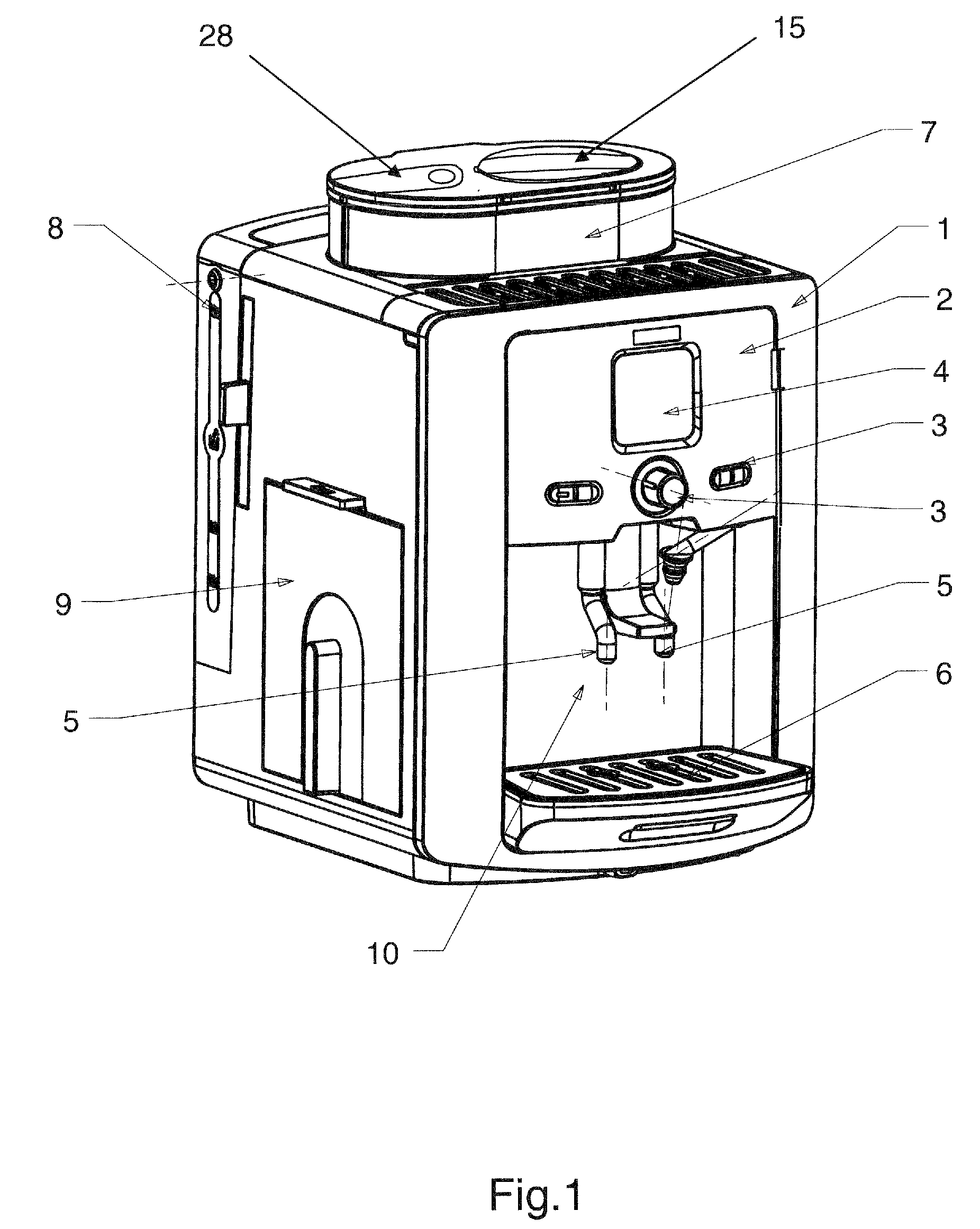 Distributor of powdered product with removable reservoir