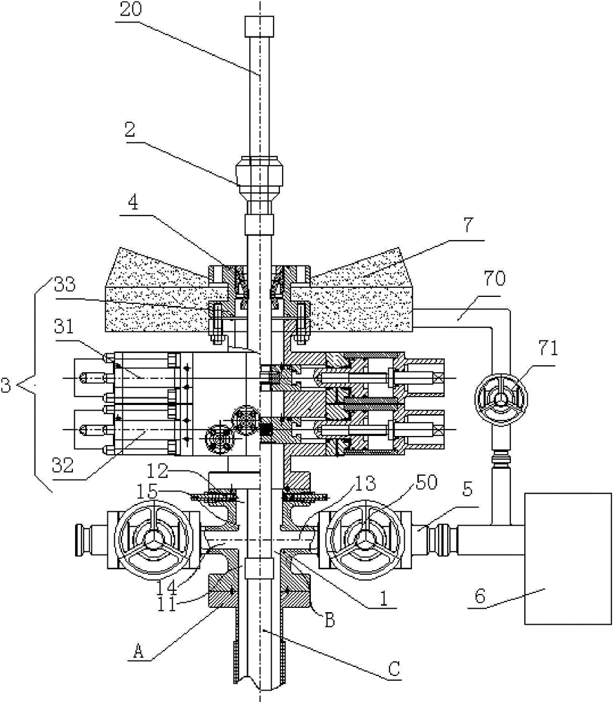 Device and technological method for pulling lower oil tube