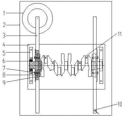 Clamping vibration device for integral torsional fatigue test of crankshaft