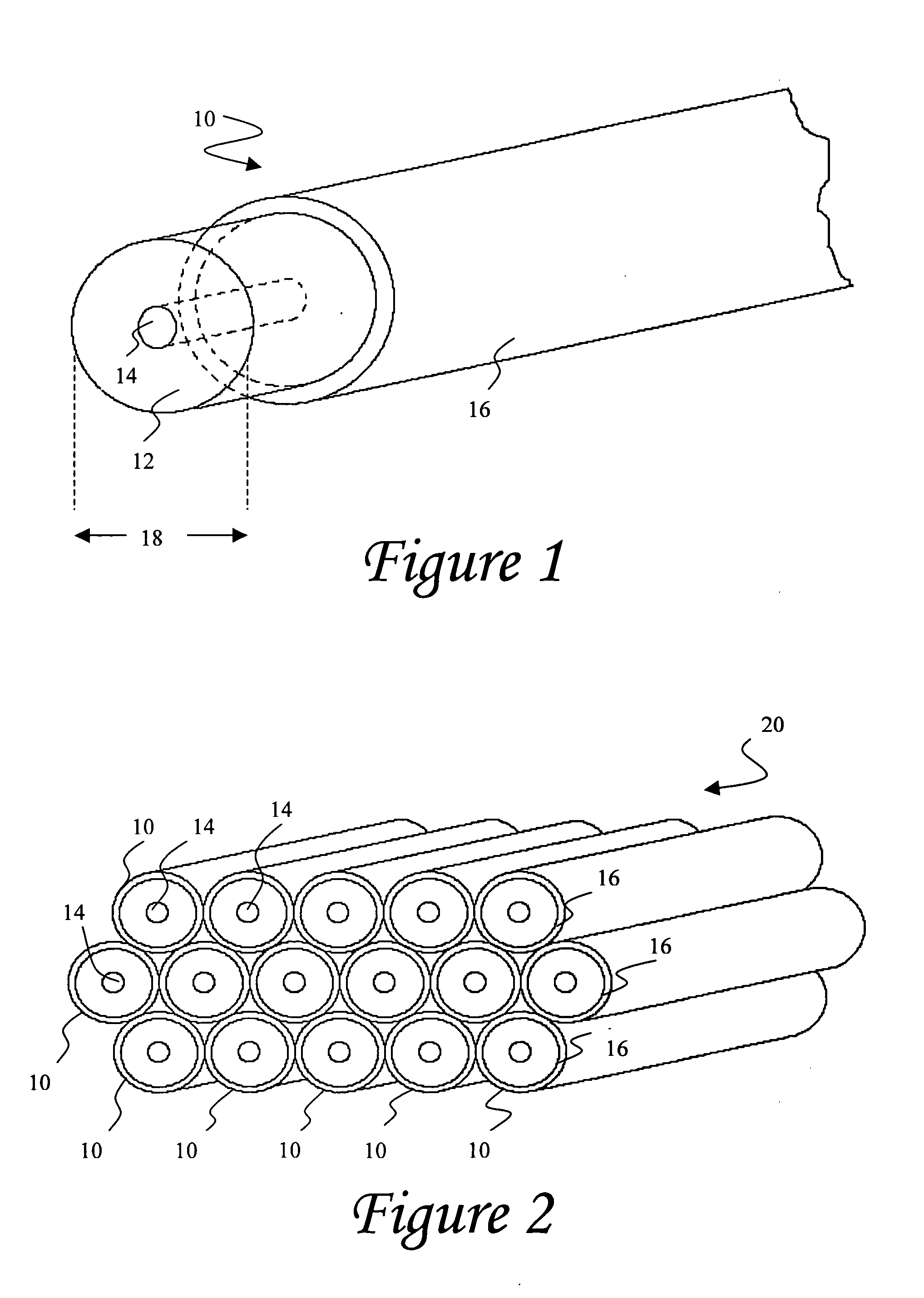 Piezoelectric ceramic fibers having metallic cores