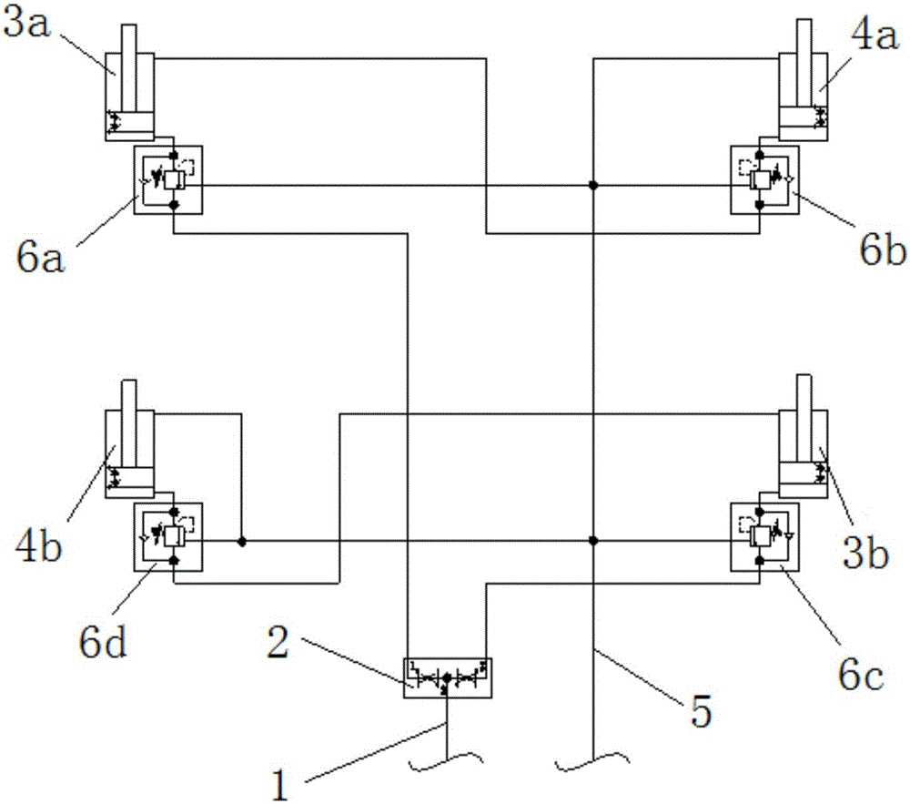 Synchronous running mechanism of hydraulic oil cylinder