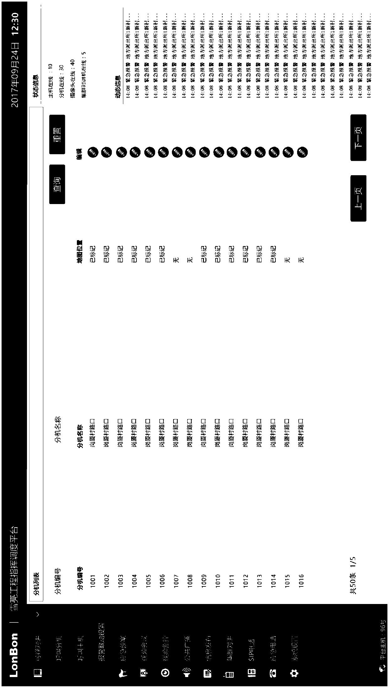 Alarm linkage method for command scheduling system, electronic equipment and storage medium